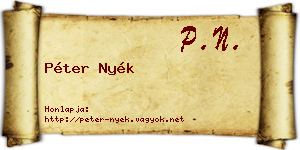 Péter Nyék névjegykártya